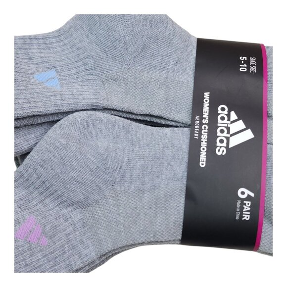 Adidas Womens Cushioned AEROREADY Ankle Socks 6 Pairs Shoe Size 5-10 Drying - Picture 8 of 10